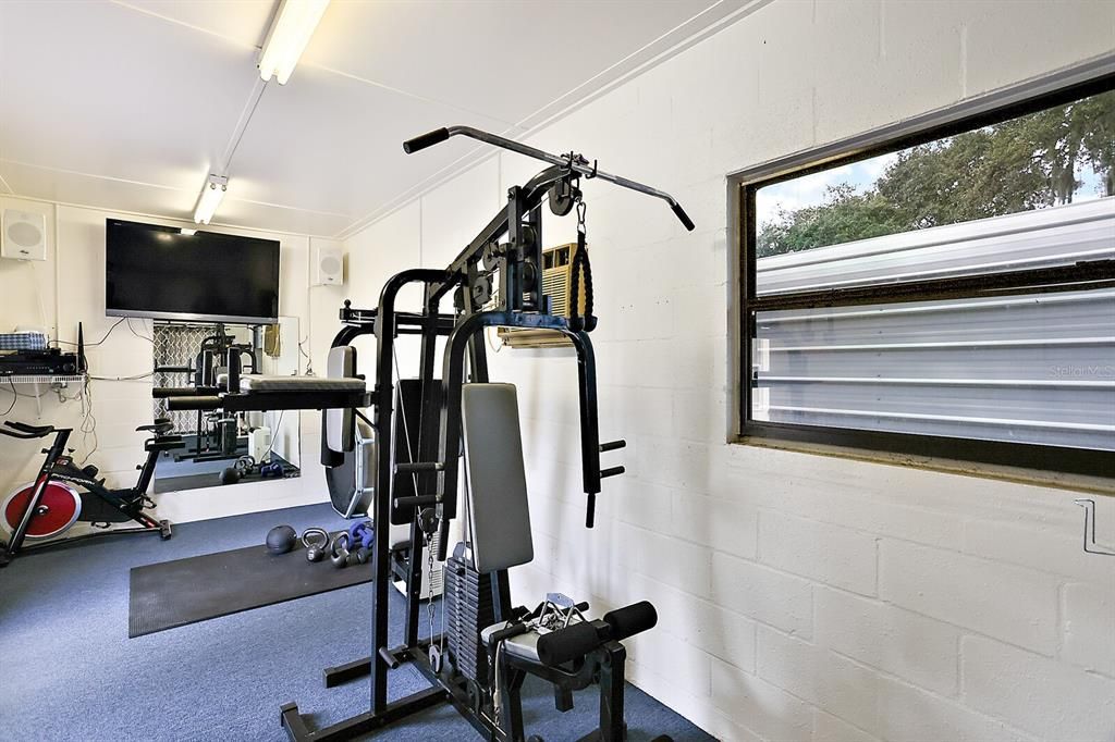 Detached Gym Building with Window A/C.