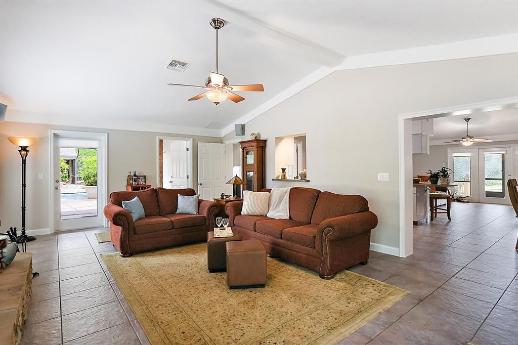 Family Room has Direct Access to Pool Lanai.