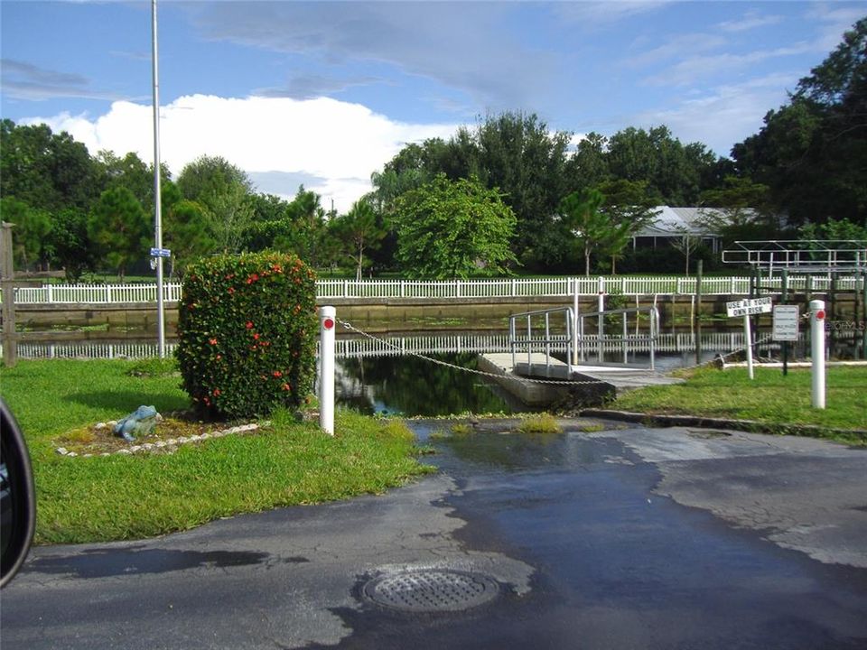 This is the private park boat ramp which you have access too..NICE!! Follow the canal out to the River, then down through the Harbor and then out into the Gulf if you want to boat that far