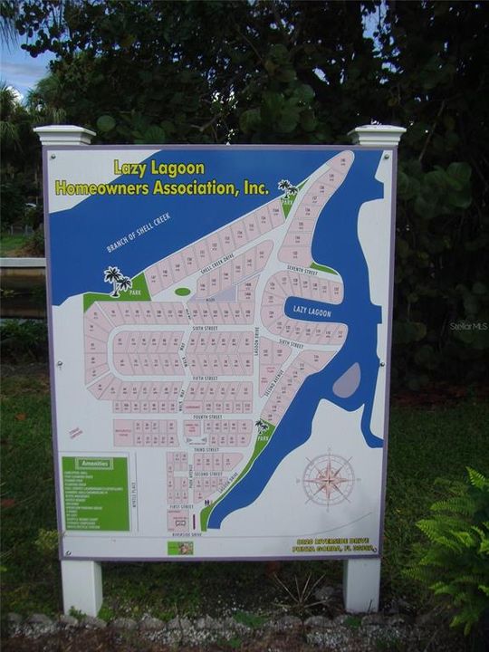 Park map showing access to the river and the homes sites in the Park