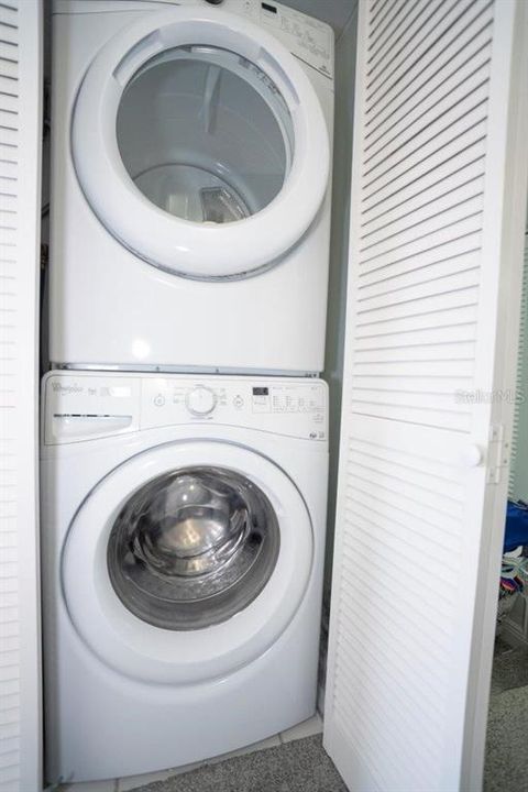 Front loading washer/dryer in hall closet