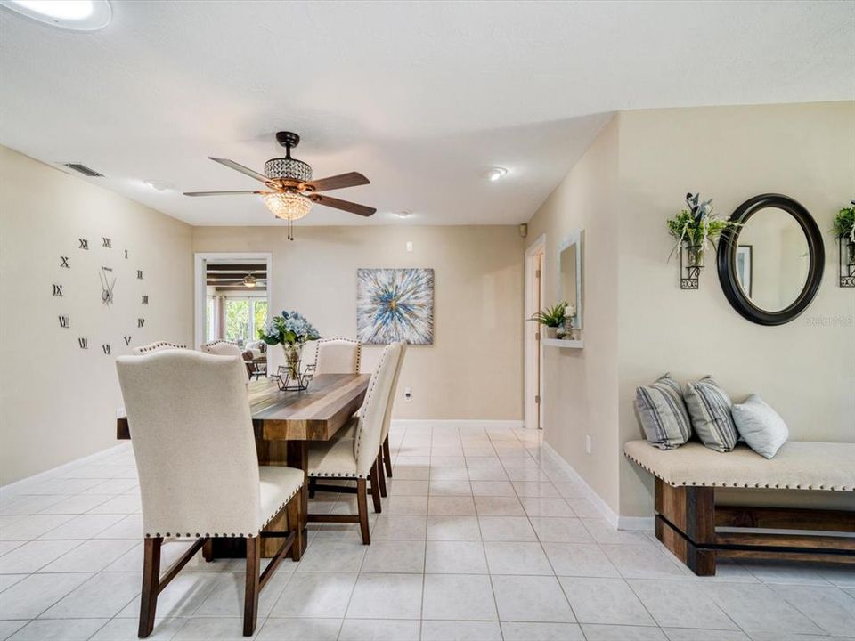 Dining area is adjacent to the kitchen for easy entertaining.