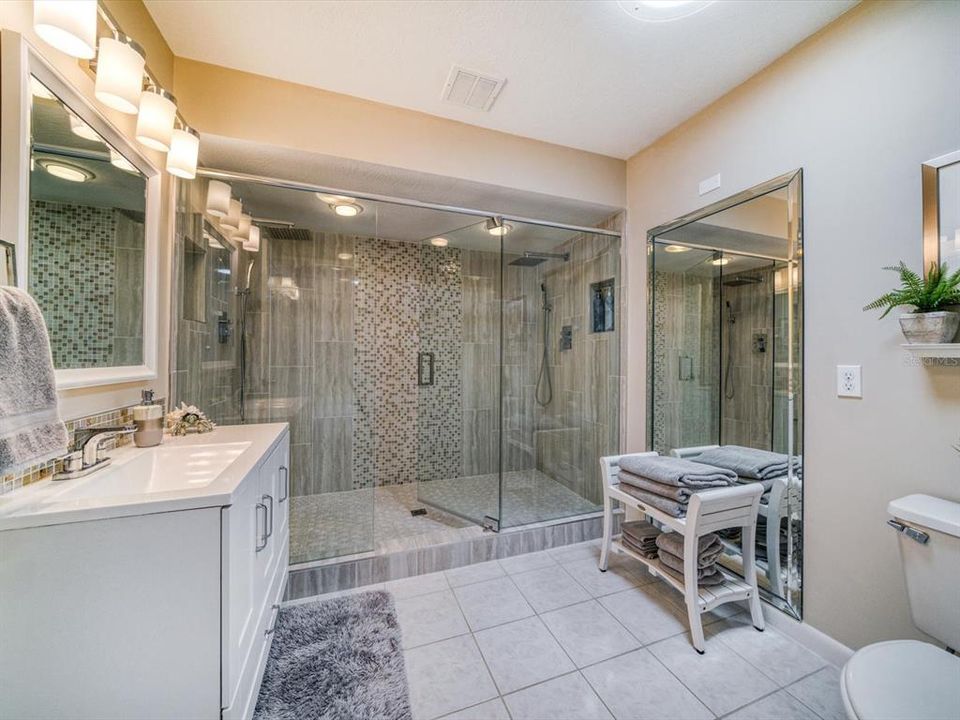 Beautifully remodeled guest bathroom.