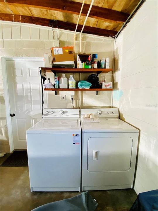 Washer and dryer come with the home.
