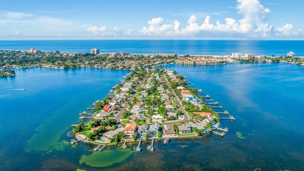 Aerial view of beaurtiful Boca Ciega Isle