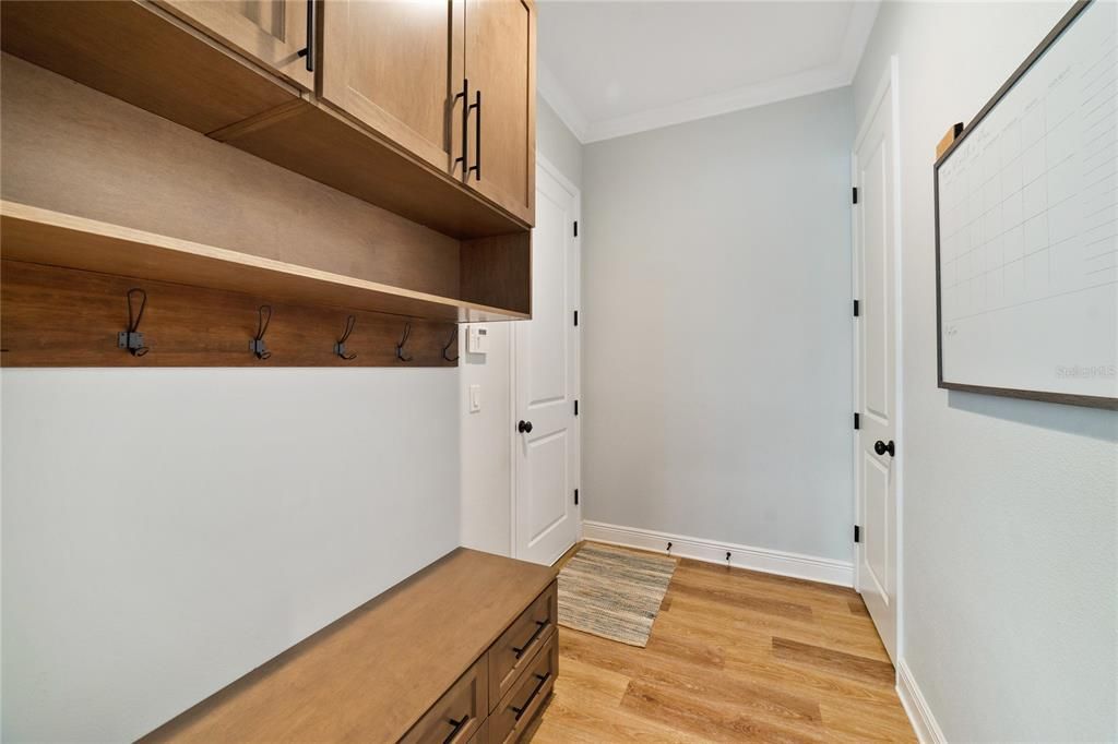 Mud room off garage