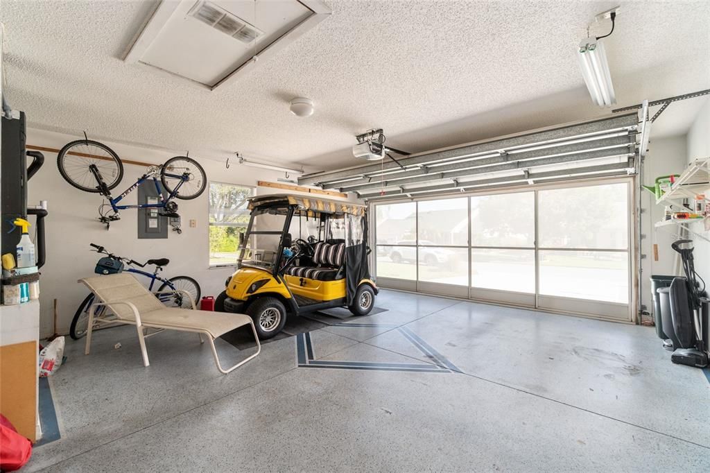 garage with golf cart