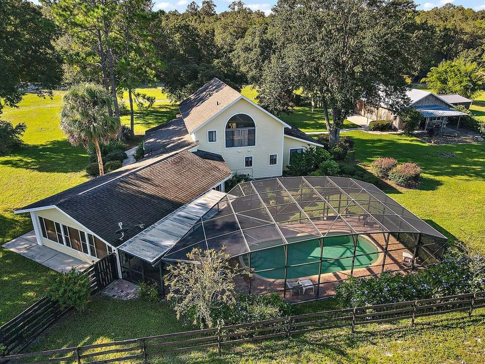 Aerial of Home and Pool