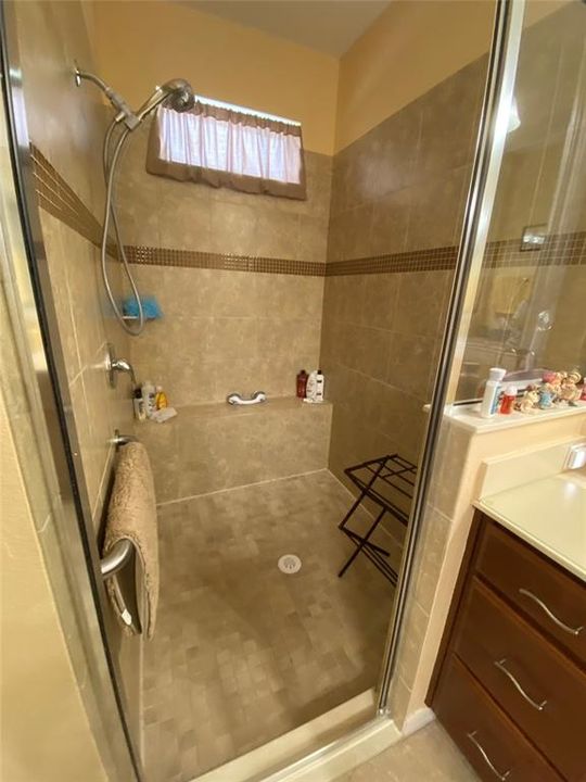 Walk-In Shower with Bench & Listello Tile Accents