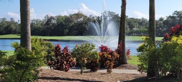 Fountain on golf course