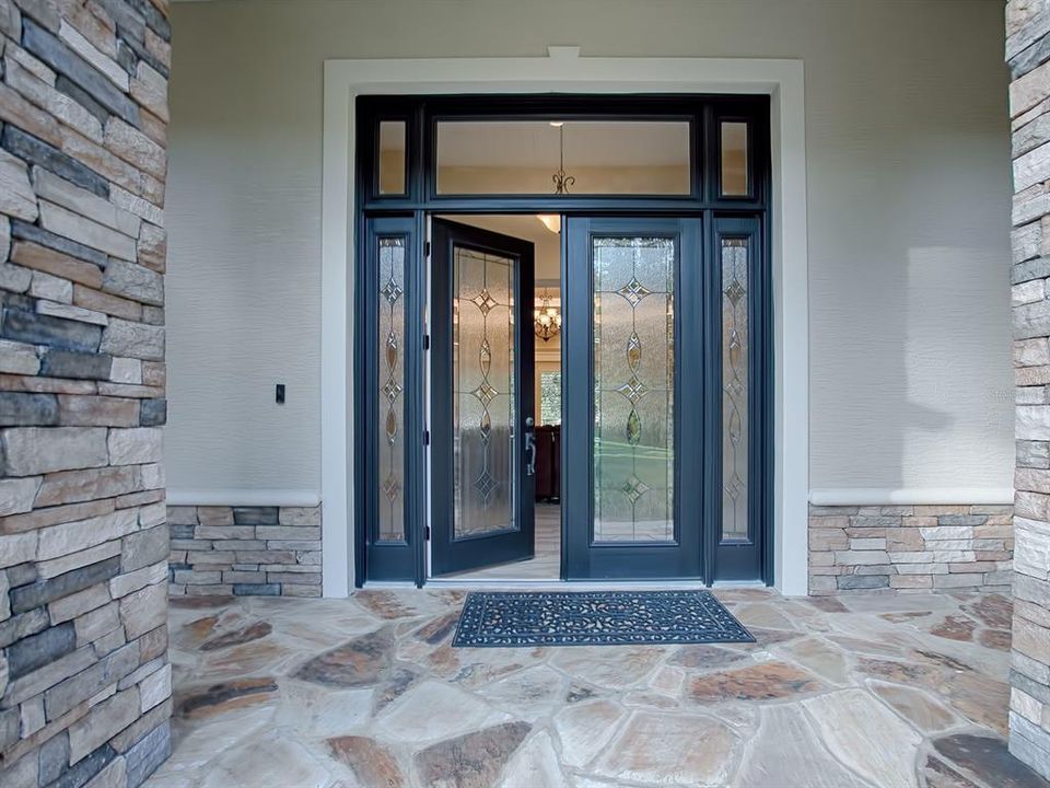 WELCOME HOME!  EXQUISITE LEADED-GLASS DOUBLE DOORS GREET YOU WITH ELEGANCE