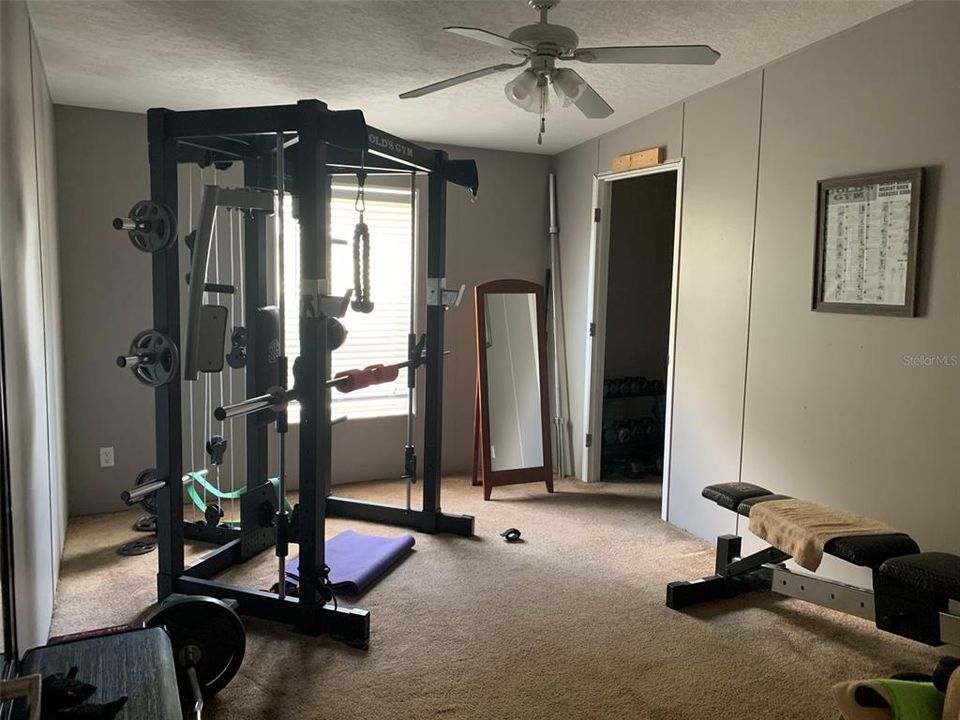 Bedroom #2 used as an exercise room