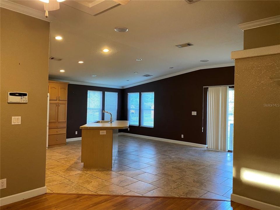 FROM LIVING ROOM TOWARDS KITCHEN/DINING AREA