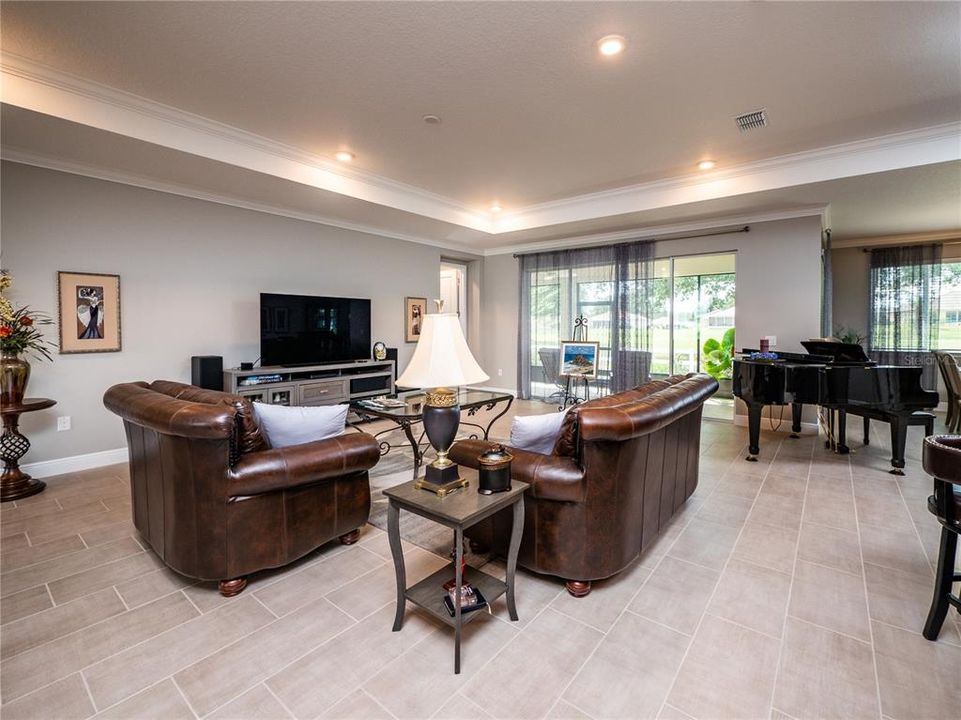 GREAT ROOM WITH TRAY CEILING, CROWN MOLDING