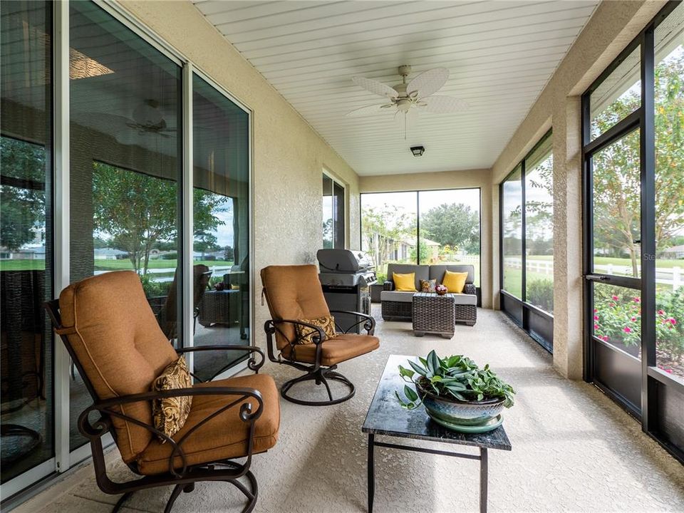 310 SQ FT LANAI WITH A FULL VIEW OF THE GOLF COURSE.