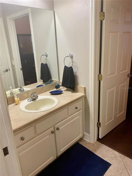 vanity in Jack-and-Jill bathroom