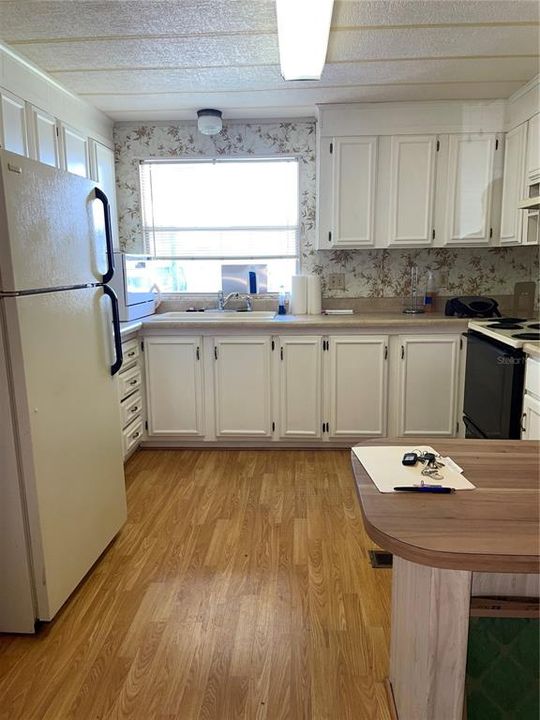 Kitchen with laminate floors