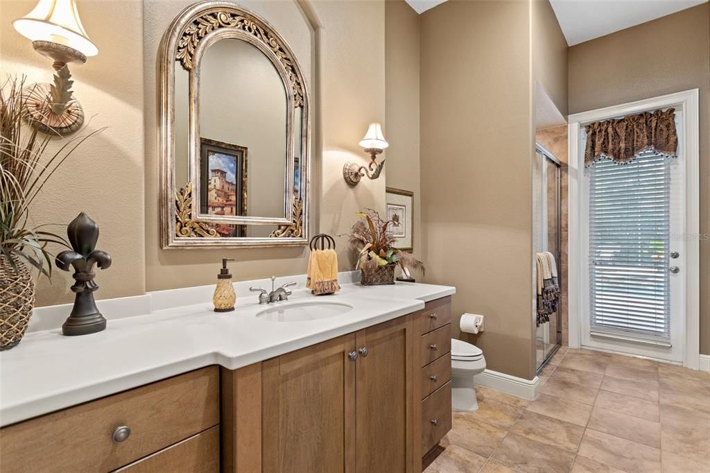 Full Bathroom with Shower to service the pool and 5th Bedroom