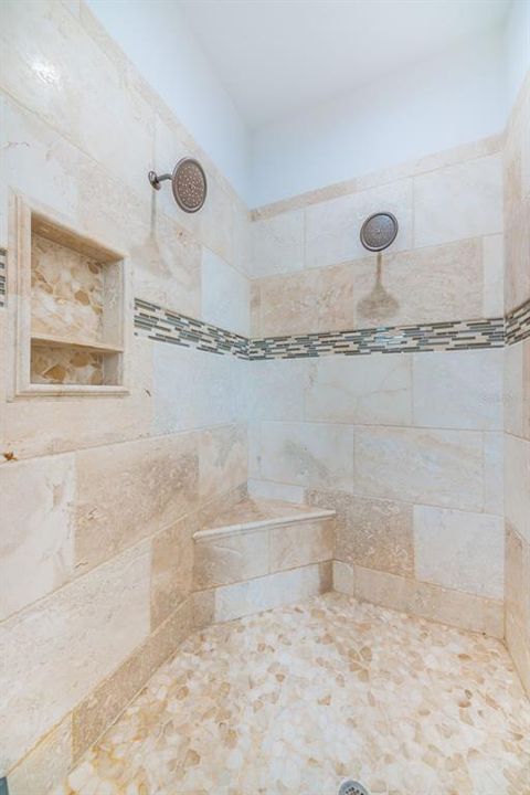 Master bathroom with dual shower heads