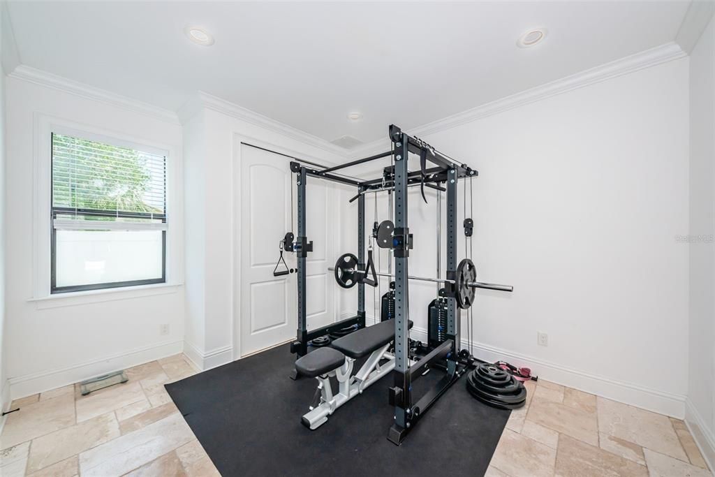 Downstairs bedroom/home gym