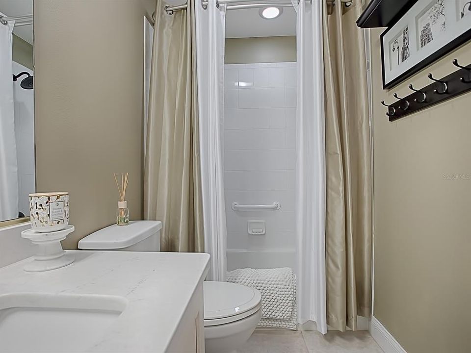 Shower tub combo with tile