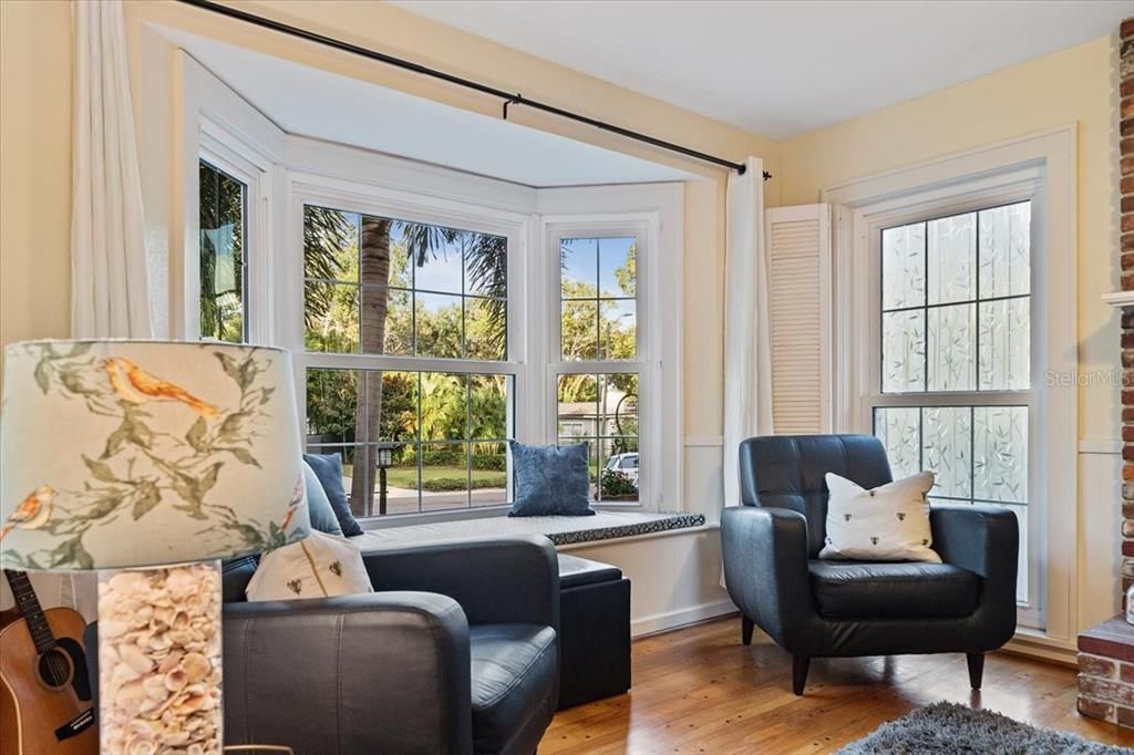 curl up with a cup of coffee and watch the world go by from your bay window seat.
