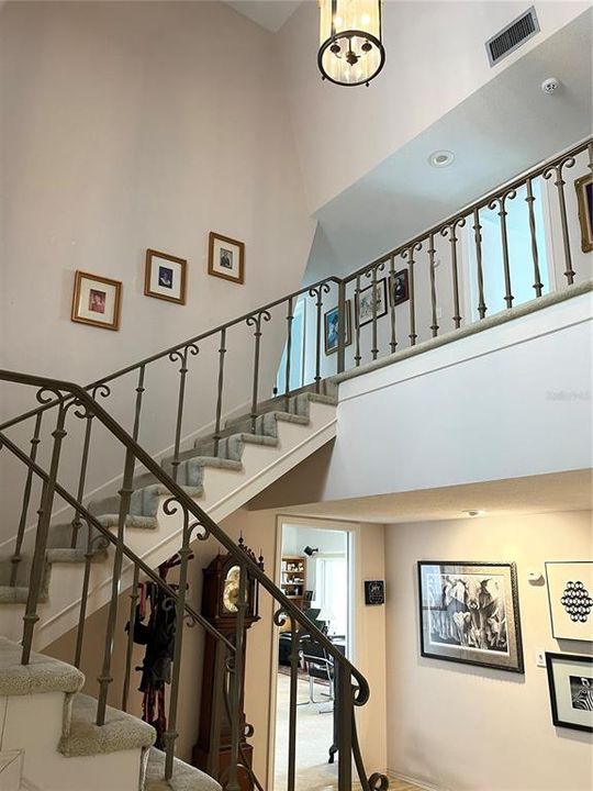 Open staircase to upper level
