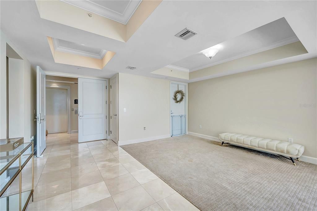 View of dining area to elevator