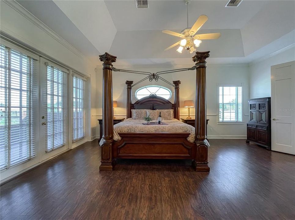 French doors lead to private patio