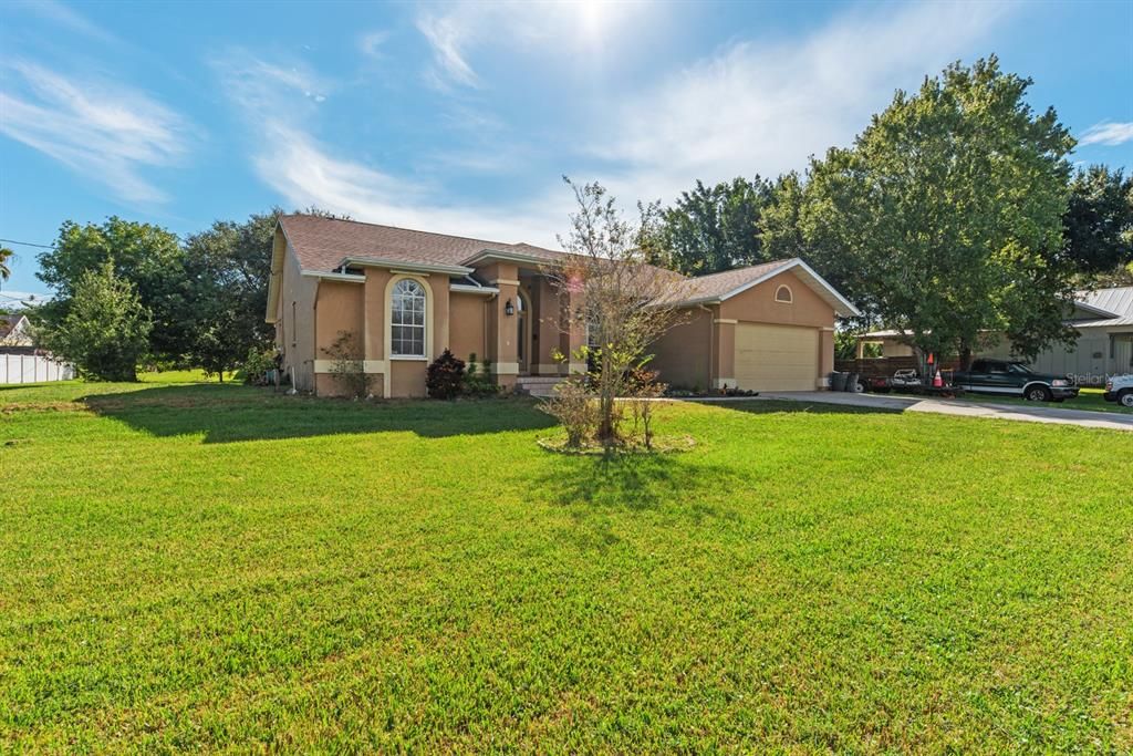 Front of home and yard