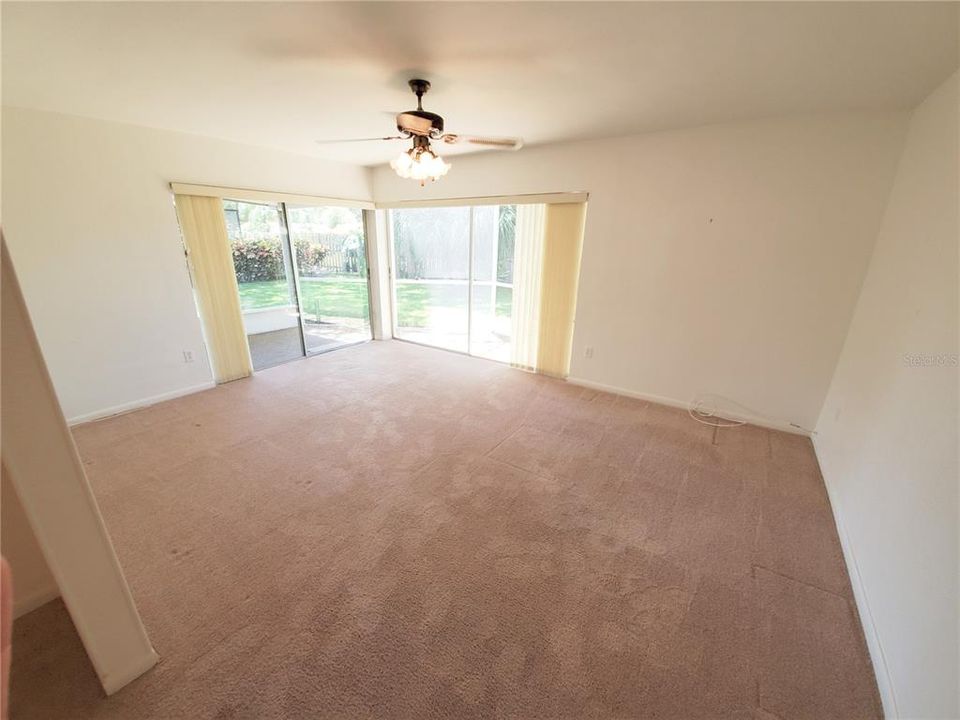 Family room with covered patio access...