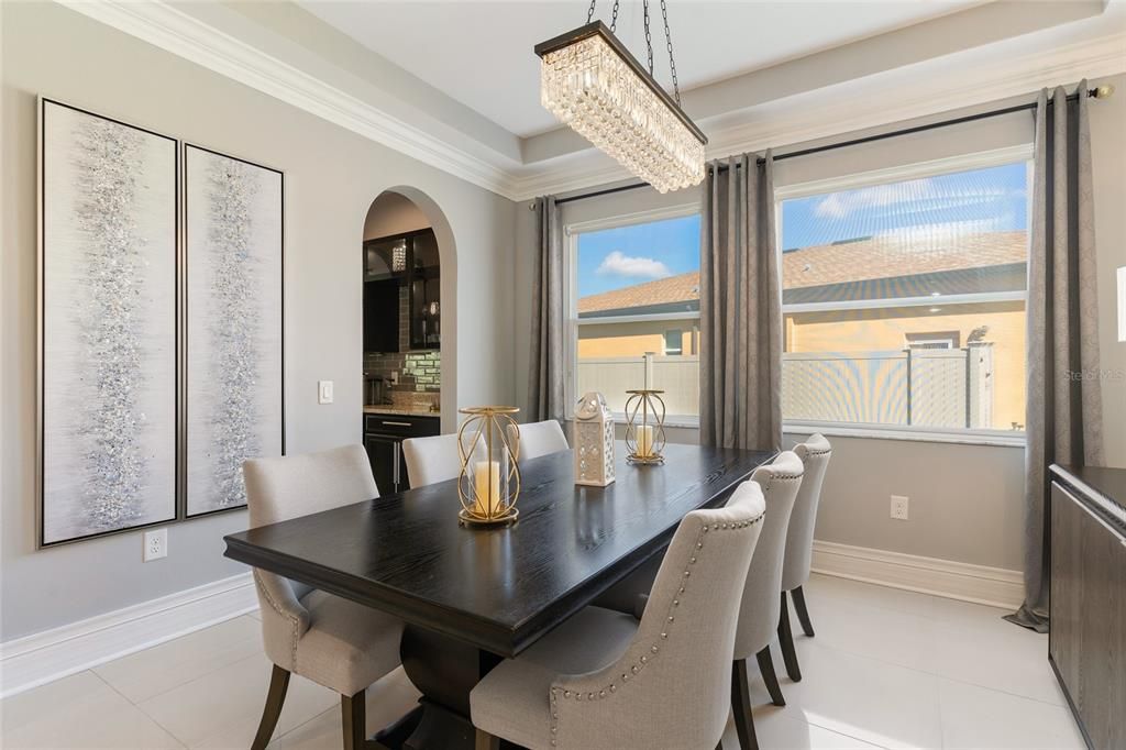 Dining Room with Tray Ceilings