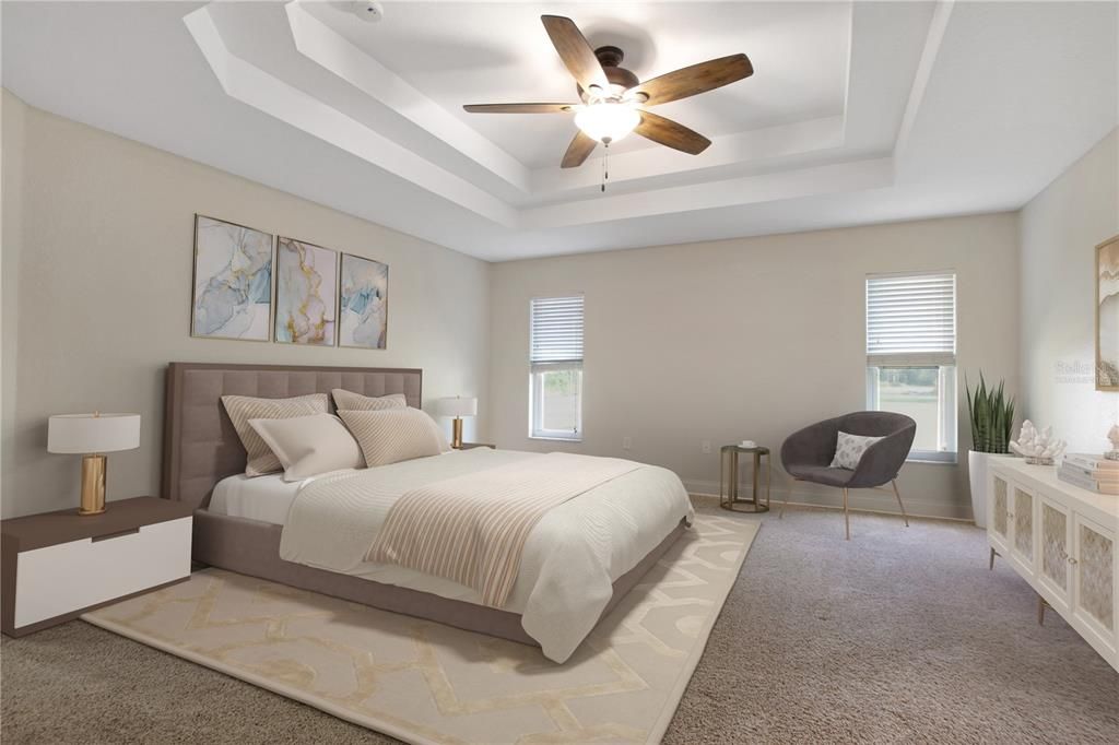 virtually staged-Master Bedroom