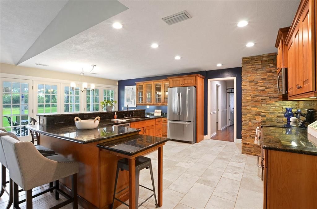 The home cook will enjoy plenty of counter space and storage.