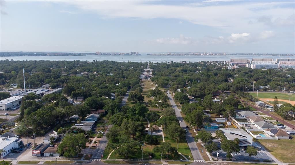 Aerial Overlooking Downtown Gulfport & Bay!!