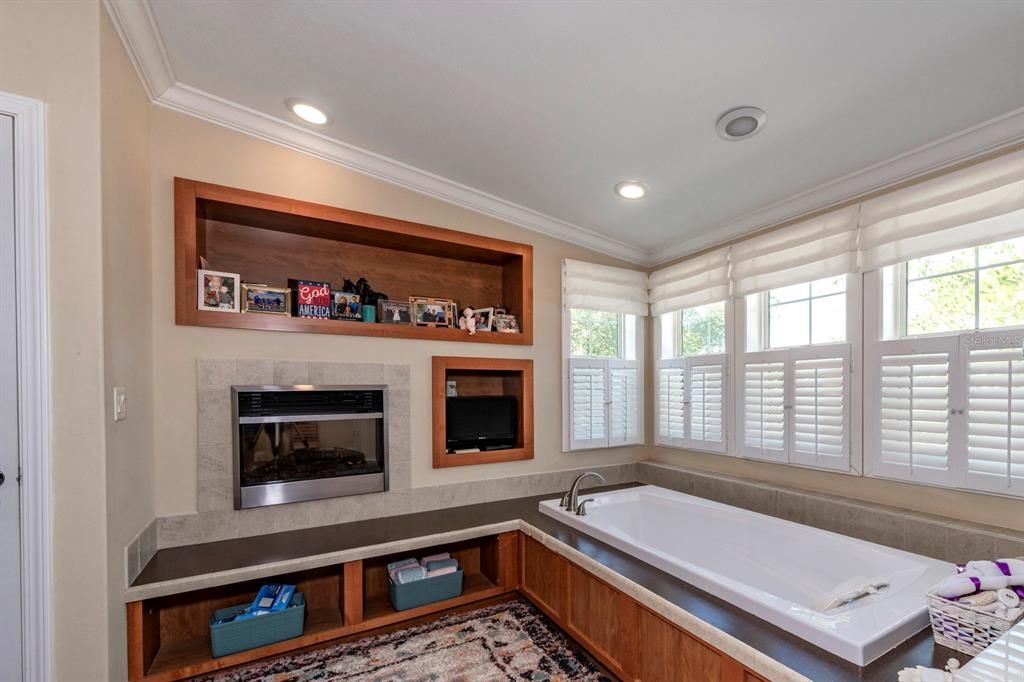 Master Bath with built-in and electric FP