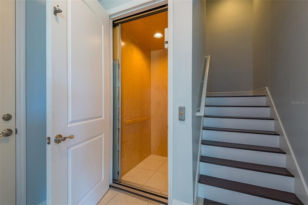 Entry Way Foyer with Private Elevator