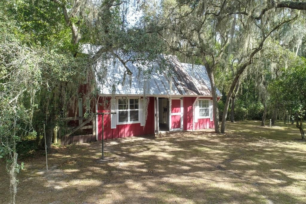 Barn in backyard