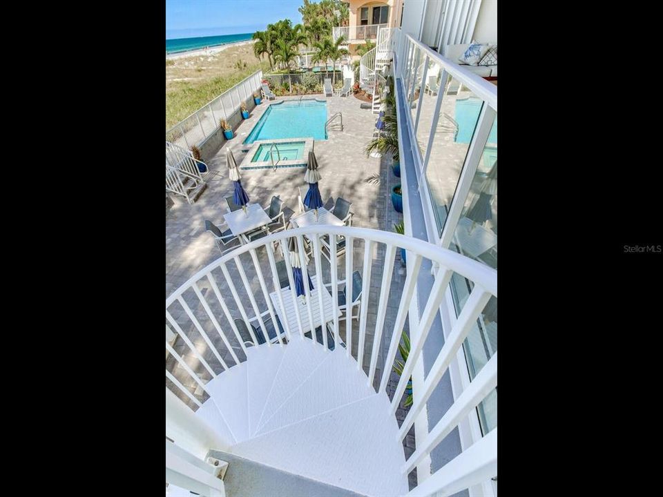 Pool Side Private Spiral Staircase