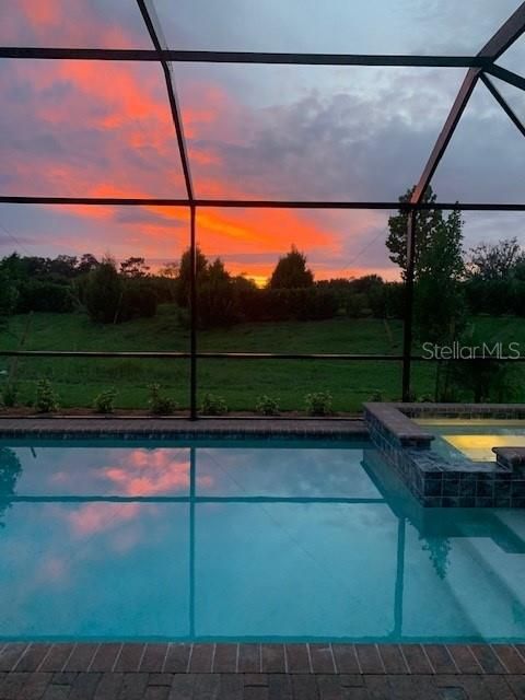 Pool at sunset