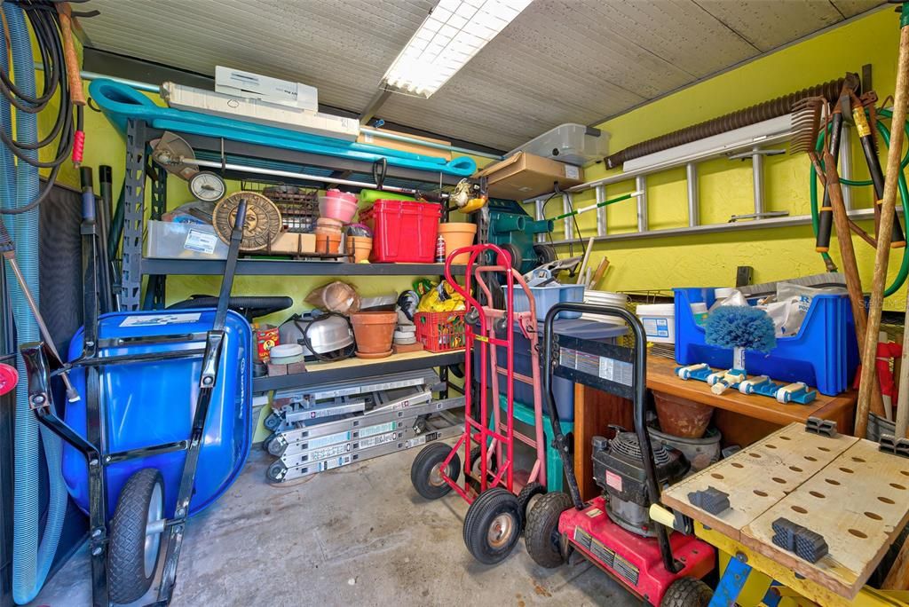 Attached tool shed