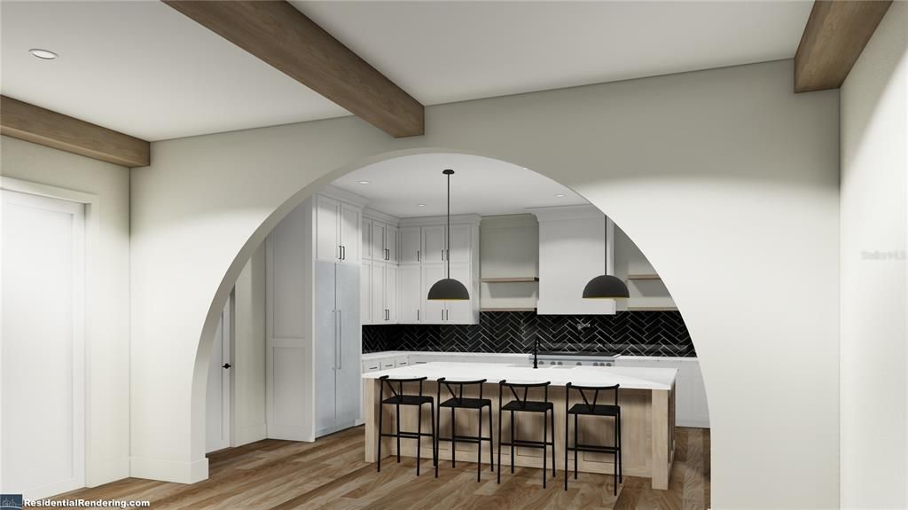 Great Room to Kitchen Rendering