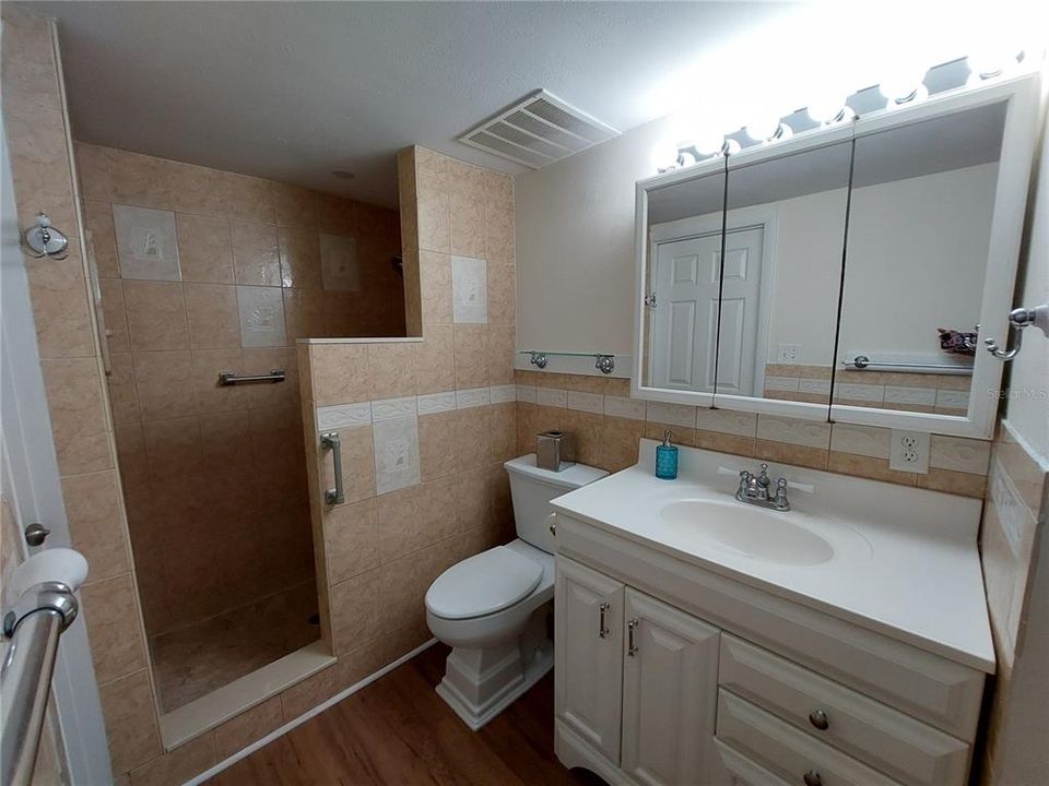 What a Fabulous New Bathroom!! Sure to Love the Tile and the size of that Walk in Shower!!