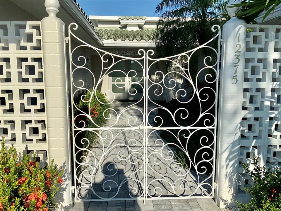 Gated entry to the main door