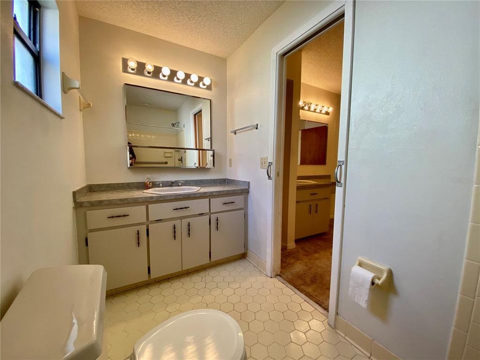 Master bath with 2 separate vanities