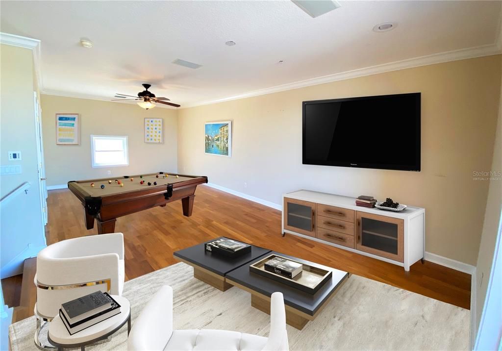 virtually staged Upper level family room