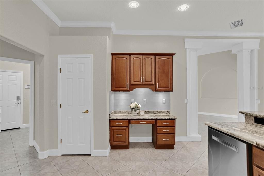 Walk in Pantry and Built in Desk Area