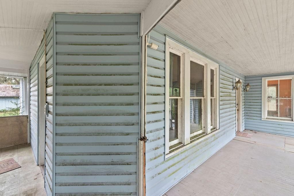 View of large front porch.