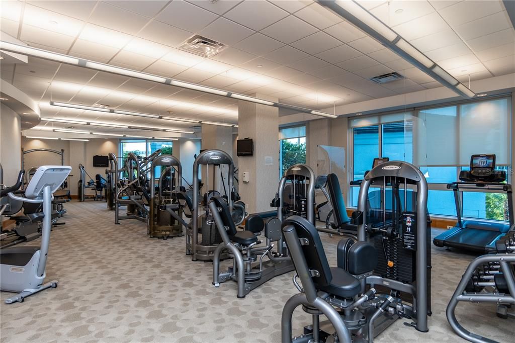 State of the art fitness center with new equipment.