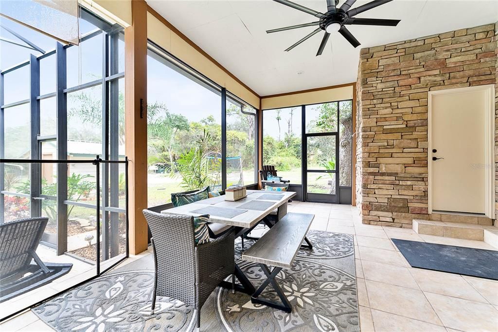 Pool patio sitting area